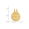 14K MIZPAH COIN 2-piece Round Charm by Fine Color Jewels