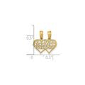 14K Real Gold Break-Apart Best Friends Heart Pendant by Fine Color Jewels