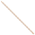 14k Rose Gold Diamond-Cut Open Marquise Fancy Link Lobster Clasp Chain Bracelet by Fine Color Jewels