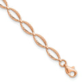 14k Rose Gold Diamond-Cut Open Marquise Fancy Link Lobster Clasp Chain Bracelet by Fine Color Jewels