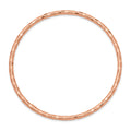 14K Rose Gold Hammered Textured Round Slip-On Bangle Bracelet by Fine Color Jewels