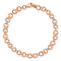 14k Rose Gold Infinity Figure-8 Link Lobster Clasp Chain Bracelet by Fine Color Jewels