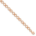 14k Rose Gold Infinity Figure-8 Link Lobster Clasp Chain Bracelet by Fine Color Jewels