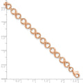 14k Rose Gold Infinity Figure-8 Link Lobster Clasp Chain Bracelet by Fine Color Jewels