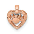 14K Rose Gold Lab Diamond Heart Pendant by Fine Color Jewels