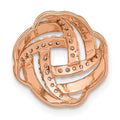 14K Rose Gold Lab Diamond Love Knot Pendant by Fine Color Jewels