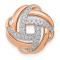 14K Rose Gold Lab Diamond Love Knot Pendant by Fine Color Jewels