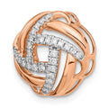 14K Rose Gold Lab Diamond Love Knot Pendant by Fine Color Jewels