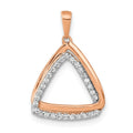 14k Rose Gold Lab Grown Diamond Double Triangle Pendant by Fine Color Jewels