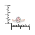 14K Rose Gold Morganite Halo Engagement Rings by Fine Color Jewels