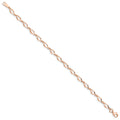 14k Rose Gold Twisted Infinity Elongated Link Lobster Clasp Chain Bracelet by Fine Color Jewels