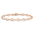 14k Rose Gold Twisted Infinity Elongated Link Lobster Clasp Chain Bracelet by Fine Color Jewels
