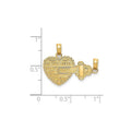 14K Solid Gold Break-Apart Charm Pendant for Couple by Fine Color Jewels