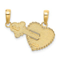 14K Solid Gold Break-Apart Charm Pendant for Couple by Fine Color Jewels