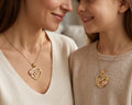 14k Solid Gold DAUGHTER-MOM Break-Apart Heart Pendant by Fine Color Jewels