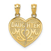 14k Solid Gold DAUGHTER-MOM Break-Apart Heart Pendant