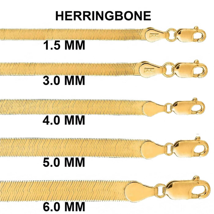 14K Solid Gold Herringbone Necklace by DailySale
