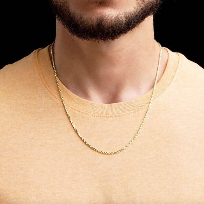 14k Solid Gold Rope Chain 2.5mm by DailySale