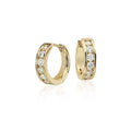 14K Solid Real Yellow Gold Round Huggies Hoops Earrings Channel Setting by DailySale