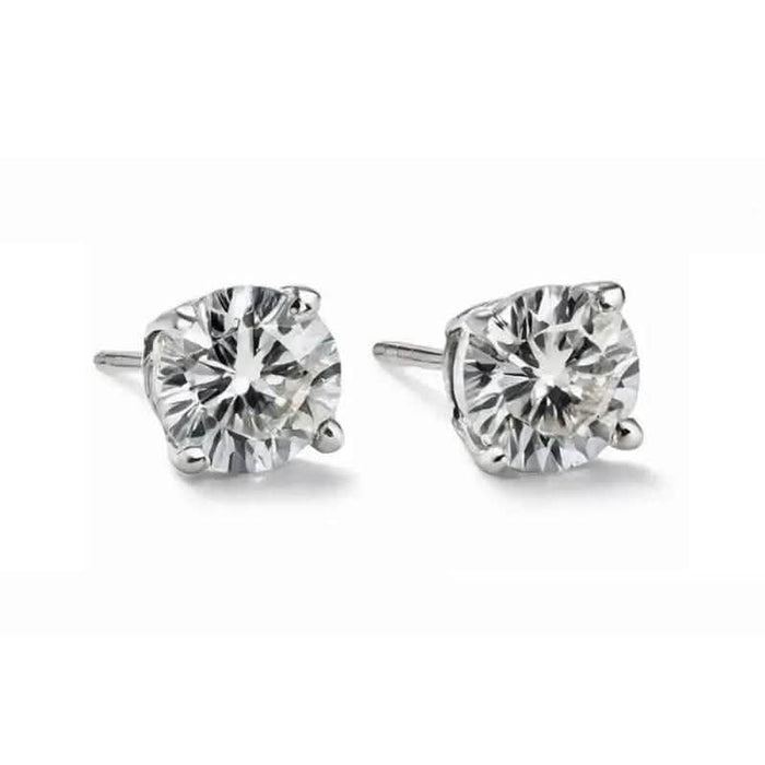 14K Solid White Gold 10.00ct Lab-Grown Round IGI Certified Diamond Stud Earrings by DailySale