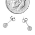 14K Solid White Gold Ball Stud Earrings by DailySale
