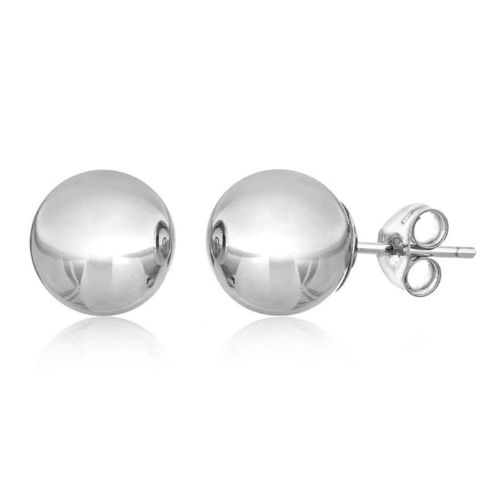 14K Solid White Gold Ball Stud Earrings by DailySale