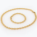 14K Solid Yellow Gold 3mm Puff Mariner Link Necklace Bracelet with Lobster Clasp by DailySale