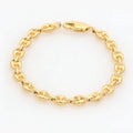 14K Solid Yellow Gold 3mm Puff Mariner Link Necklace Bracelet with Lobster Clasp by DailySale