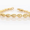 14K Solid Yellow Gold 3mm Puff Mariner Link Necklace Bracelet with Lobster Clasp by DailySale