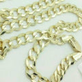 14K Solid Yellow Gold 4mm Curb Cuban Chain Link Pendant Necklace by DailySale
