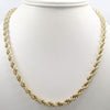 14K Solid Yellow Gold 4MM Rope Chain Thick Necklace Bracelet for Men and Women