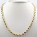 14K Solid Yellow Gold 4MM Rope Chain Thick Necklace Bracelet for Men and Women by DailySale