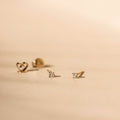 14k Solid Yellow Gold CZ Basket Setting Round Stud Post Earrings Unisex (Butterfly Push Back) by DailySale