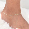 14k Solid Yellow Gold High Polish Herringbone Necklace Anklet 10" by DailySale