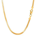 14k Solid Yellow Gold High Polish Herringbone Necklace Chain 3mm by DailySale