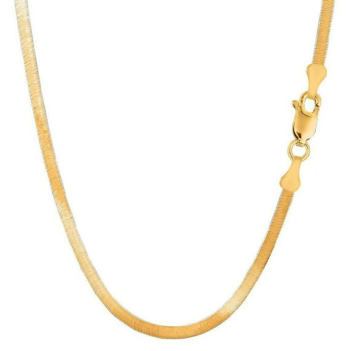 14k Solid Yellow Gold High Polish Herringbone Necklace Chain 3mm by DailySale