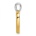 14k Two-tone 1/6 carat Lab Grown Diamond Dangle Double Heart Pendant by Fine Color Jewels