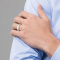 14k Two-Tone 6mm Step Edge Wedding Band Ring for Men and Women by Fine Color Jewels