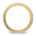 14k Two-Tone 6mm Step Edge Wedding Band Ring for Men and Women by Fine Color Jewels