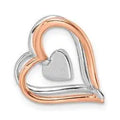 14K Two Tone Gold Interlocking Hearts Pendant by Fine Color Jewels