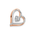 14K Two Tone Gold Interlocking Hearts Pendant by Fine Color Jewels