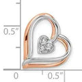 14K Two Tone Gold Interlocking Hearts Pendant by Fine Color Jewels