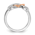 14k Two-Tone Gold Lab Diamond Infinity Pave Heart Ring by Fine Color Jewels