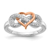 14k Two-Tone Gold Lab Diamond Infinity Pave Heart Ring