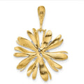 14K Two-Tone Gold Natural Diamond Flower Pendant by Fine Color Jewels
