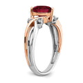 14k Two Tone Heart Created Gemstone & Diamond ring by Fine Color Jewels