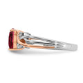 14k Two Tone Heart Created Gemstone & Diamond ring by Fine Color Jewels