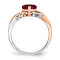 14k Two Tone Heart Created Gemstone & Diamond ring by Fine Color Jewels