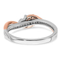 14k White and Rose Gold 3/8 ct Lab Diamond 3Three Stone Pave Bypass Ring by Fine Color Jewels