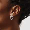 14k White Gold 1 ct Lab Grown Diamond Dangle Heart Earrings by Fine Color Jewels